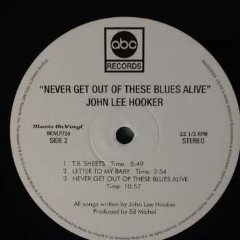 LP John Lee Hooker: Never Get Out Of These Blues Alive