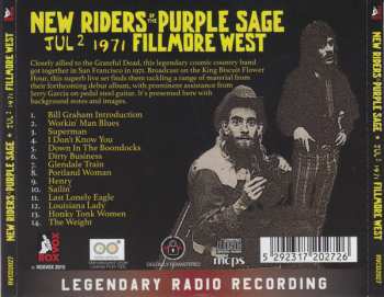 CD New Riders Of The Purple Sage: Jul 2 1971 Fillmore West