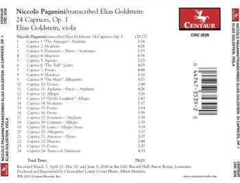 CD Niccolò Paganini: 24 Caprices, Op. 1