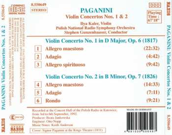 CD Niccolò Paganini: Violin Concertos No. 1, Op. 6 ∙ No. 2, Op. 7