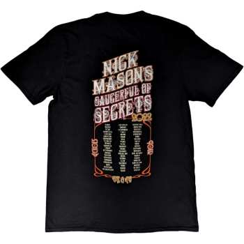 Merce Nick Mason's Saucerful Of Secrets: Nick Mason's Saucerful Of Secrets Unisex T-shirt: Echoes European Tour 2022 (back Print & Ex-tour) (small) S
