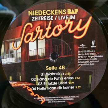 4LP BAP: Zeitreise / Live Im Sartory