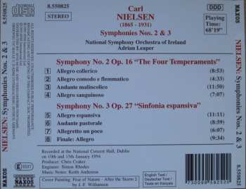 CD Carl Nielsen: Symphonies No. 2 "The Four Temperaments", No. 3 "Sinfonia Espansiva"