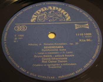LP The Czech Philharmonic Orchestra: Šeherezáda