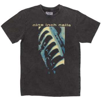 Merch Nine Inch Nails: Stone Wash Maglietta Phm & Text Logo Nine Inch Nails