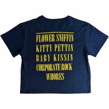 Merce Nirvana: Nirvana Ladies Crop Top: Yellow Smiley Flower Sniffin (back Print) (small) S