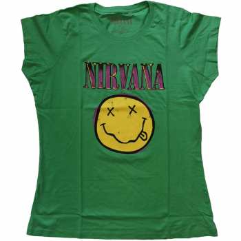 Merch Nirvana: Donne Maglietta Xerox Smiley Pink 