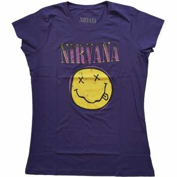 Merch Nirvana: Donne Maglietta Xerox Smiley Pink 