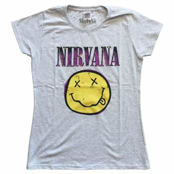 Merch Nirvana: Donne Maglietta Xerox Smiley Pink 