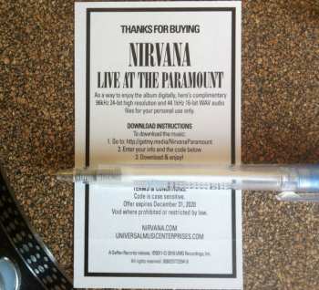 2LP Nirvana: Live At The Paramount
