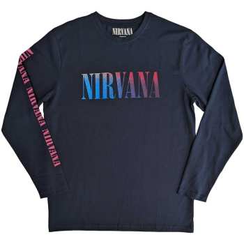 Merce Nirvana: Nirvana Unisex Long Sleeve T-shirt: Angelic Gradient (back & Sleeve Print) (small) S