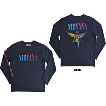 Merce Nirvana: Nirvana Unisex Long Sleeve T-shirt: Angelic Gradient (back & Sleeve Print) (small) S