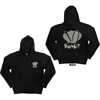 Merce No Doubt: No Doubt Unisex Zipped Hoodie: Checker Logo (back Print) (small) S