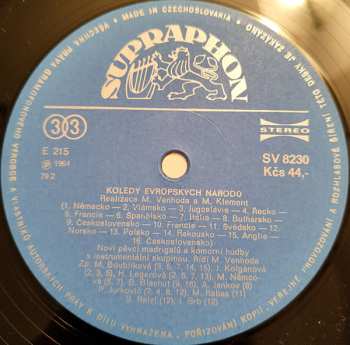 LP Miroslav Venhoda: České Vánoční Koledy / Koledy Evropských Národů