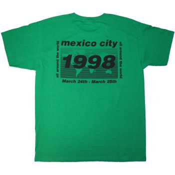 Merce Oasis: Oasis Unisex T-shirt: 1998 World Tour - Mexico City (green) (back Print) (small) S