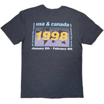 Merce Oasis: Oasis Unisex T-shirt: 1998 World Tour - Usa/canada (navy Blue) (back Print) (small) S