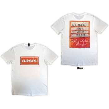 Merce Oasis: Oasis Unisex T-shirt: Definitely Maybe Aaa Pass (back Print) (small) S