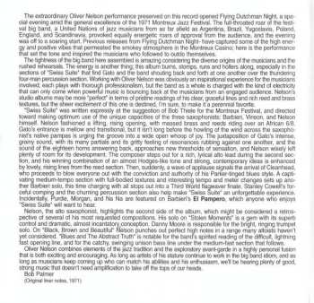 CD Oliver Nelson: Swiss Suite