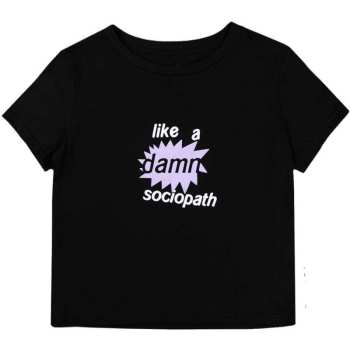 Merce Olivia Rodrigo: Olivia Rodrigo Ladies Crop Top: Like A Damn Sociopath (ex-tour) (small) S