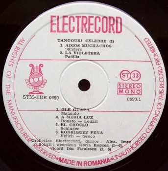 LP Orchestra Electrecord: Tangouri Celebre (I)