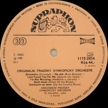 LP Originální Pražský Synkopický Orchestr: Originální Pražský Synkopický Orchestr