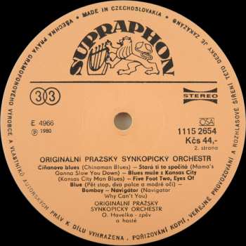 LP Originální Pražský Synkopický Orchestr: Originální Pražský Synkopický Orchestr