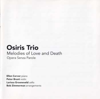 CD Osiris Trio: Melodies Of Love And Death (Opera Senza Parole)