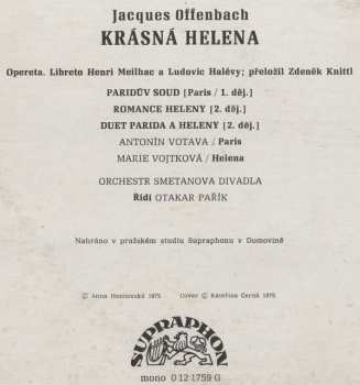 LP Jacques Offenbach: Vinobraní / Krásná Helena