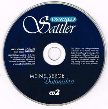 3CD/Set di cofanetti Oswald Sattler: Meine Berge Dolomiten