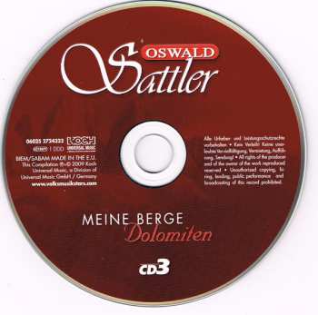 3CD/Set di cofanetti Oswald Sattler: Meine Berge Dolomiten