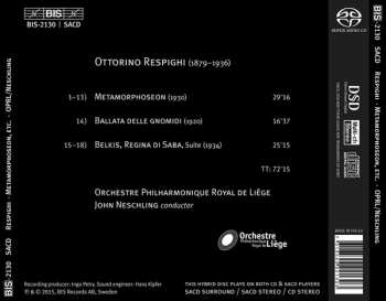 SACD Ottorino Respighi: Metamorphoseon / Ballata Delle Gnomidi / Belkis, Regina Di Saba