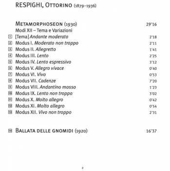 SACD Ottorino Respighi: Metamorphoseon / Ballata Delle Gnomidi / Belkis, Regina Di Saba