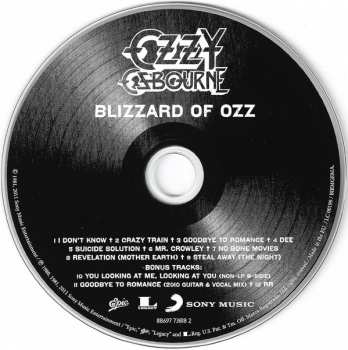 CD Ozzy Osbourne: Blizzard Of Ozz