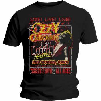 Merch Ozzy Osbourne: Maglietta Diary Of A Madman Tour 