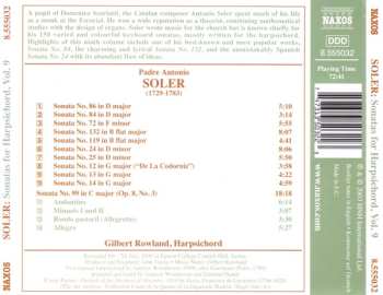 CD Padre Antonio Soler: Sonatas For Harpsichord, Vol. 9