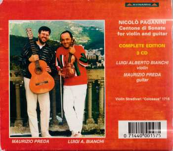 3CD/Set di cofanetti Niccolò Paganini: Centone Di Sonate For Violin And Guitar - Complete Edition
