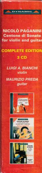 3CD/Set di cofanetti Niccolò Paganini: Centone Di Sonate For Violin And Guitar - Complete Edition