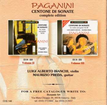 3CD/Set di cofanetti Niccolò Paganini: Centone Di Sonate For Violin And Guitar - Complete Edition