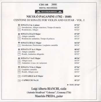 3CD/Set di cofanetti Niccolò Paganini: Centone Di Sonate For Violin And Guitar - Complete Edition