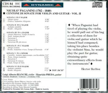 CD Niccolò Paganini: Centone Di Sonate For Violin And Guitar Vol. II