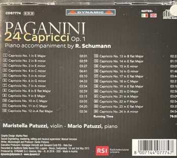 CD Niccolò Paganini: 24 Capricci Op.1 (Piano Accompaniment By R. Schumann)
