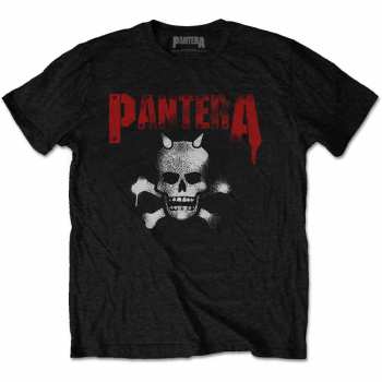Merch Pantera: Maglietta Horned Skull Stencil 