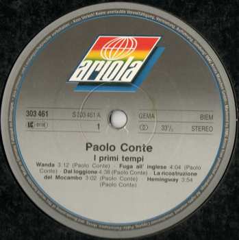 2LP Paolo Conte: I Primi Tempi