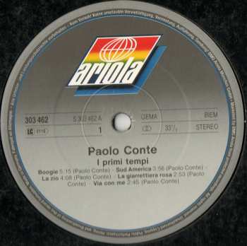 2LP Paolo Conte: I Primi Tempi