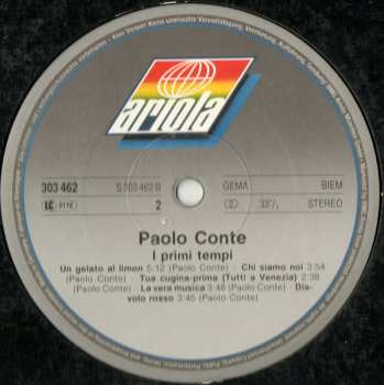 2LP Paolo Conte: I Primi Tempi