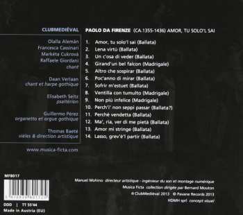 CD Paolo Da Firenze: Amor, Tu Solo'l Sai Ballate E Madrigali