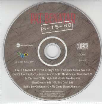 2CD Pat Benatar: Innamorata / 8-15-80