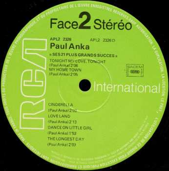 2LP Paul Anka: Ses 21 Plus Grands Succes