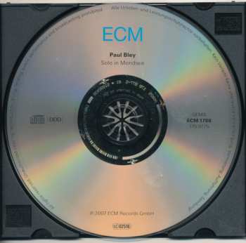 CD Paul Bley: Solo In Mondsee