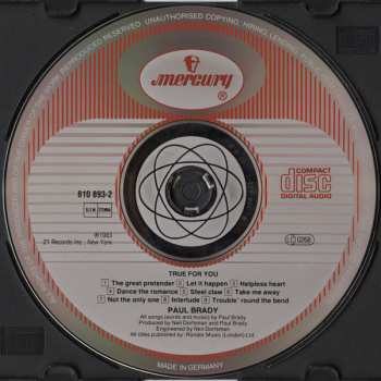CD Paul Brady: True For You